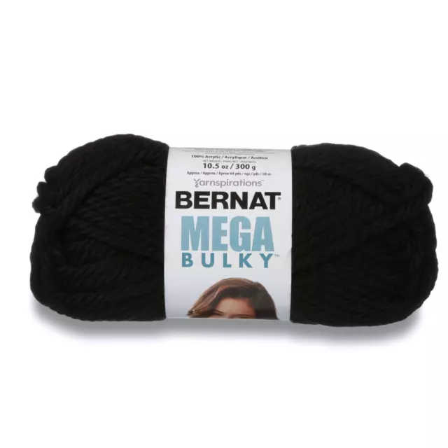 Bernat Mega Voluminosos Hilo de Punto / Lana 300g-88040 Negro