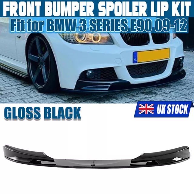 Front Bumper Lip Splitter For BMW 3 Series E90 E91 M-Sport 2009-2012 LCI Black P