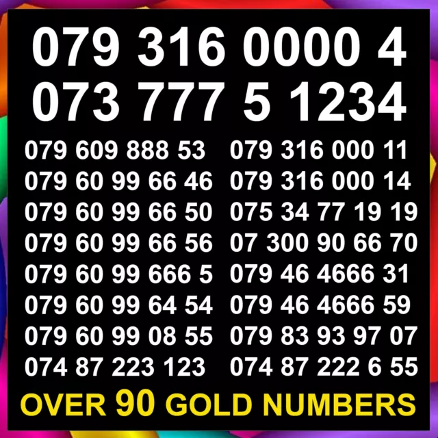 Easy Remember Numero di Cellulare VIP Gold SIM Card Diamante Platino Business EE