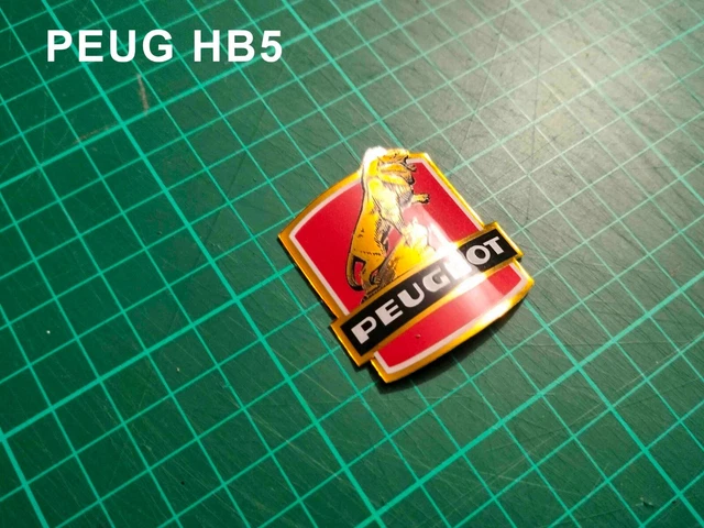 STICKERS PLAQUES HEADBADGE PEUGEOT support aspect métal brillant 6