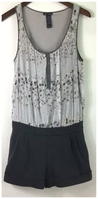 Ella Moss Women's Shorts Romper Size Small Gray Silk Blend Sleeveless Nordstrom