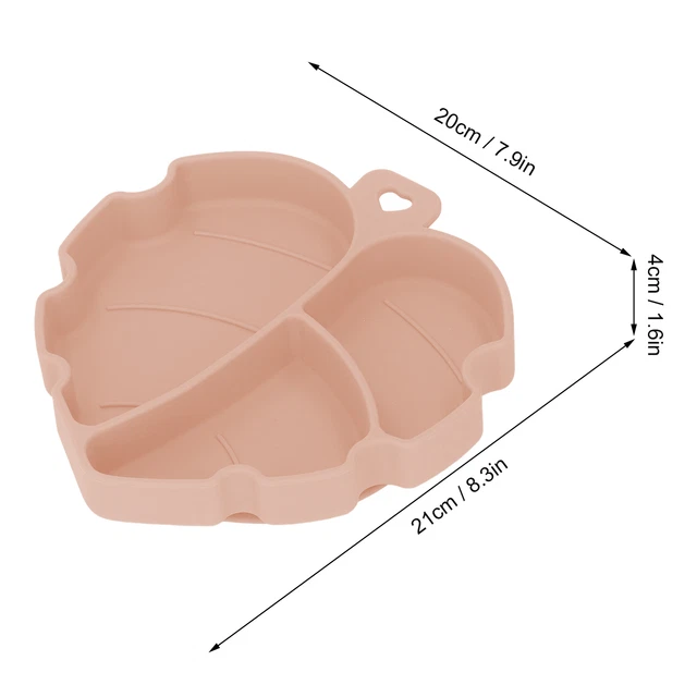 Plato de succión para bebé (rosa claro) para niño pequeño grado alimenticio hábitos de desarrollo