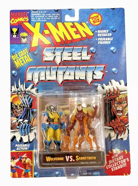 X- Men 1994 Marvel Comics Steel Mutants Wolverine vs Sabretooth Figures New