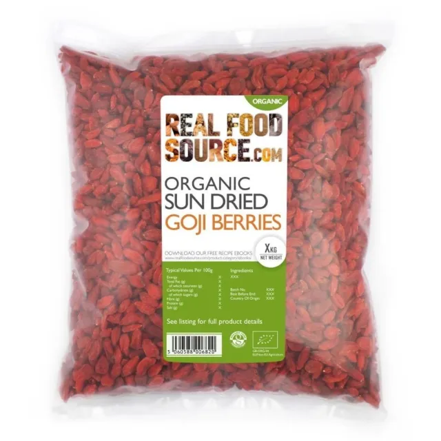RealFoodSource - Organic Sun Dried Goji Berries 1kg