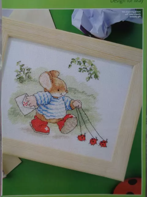 Country Companions Tom Mouse walking the ladybirds cute cross stitch chart