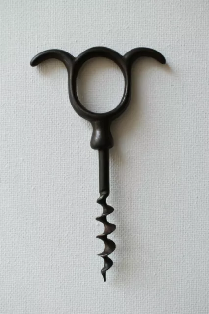 Vintage Corkscrew Eyebrow Handles Three Finger Straight Pull Bladed Worm