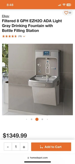 Elkay LZS8WSLP Light Gray 8 GPH Chilled Filtered Bottle Filling Station
