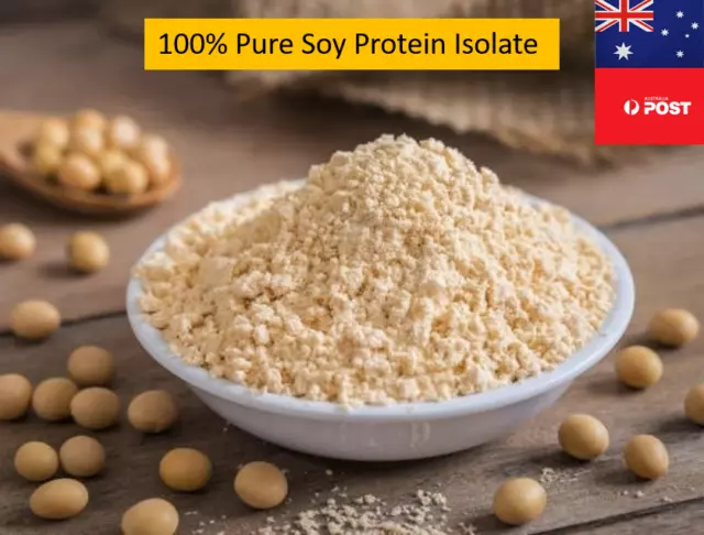 100% Soy Protein Isolate Powder Unflavoured Gluten Free Vegan Non-GMO 1.2KG AU