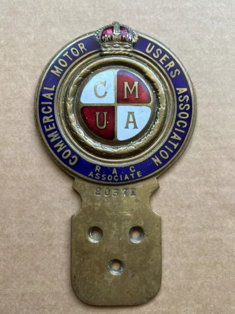 CMUA RAC Commercial Motor Users Association Automobile Car Badge Enamel Emblem