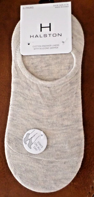 Halston Women's Cotton Blend Sneaker Liner Socks 6 Pair Mixed Colors Shoe 4-10