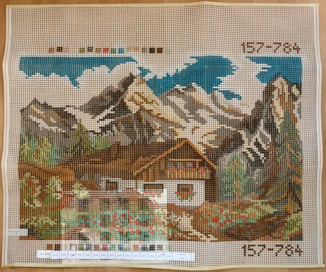 Junghans Knüpfbild, Knüpfteppich "In den Alpen" - ca. 80 x 53 - NEU