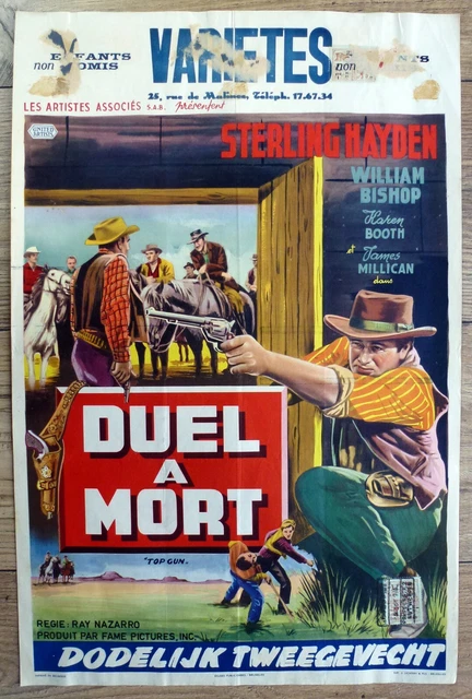 belgian poster western TOP GUN, STERLING HAYDEN, WILLIAM BISHOP, KAREN BOOTH