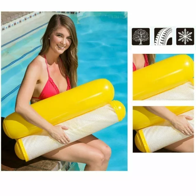 Inflatable Floating Water Hammock Pool Lounge Bed Swimming Chair Water Sofa Bed 3