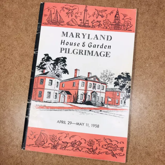 Maryland House & Garden Pilgrimage Brochure Vintage Baltimore History 1958 USA