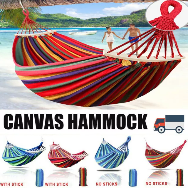Hängematte 250x150cm groß Hängeliege Baumwolle 2 Personen XXL Doppelhängematte