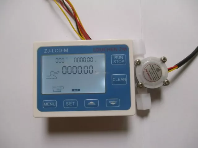 NEW G1/4" Water Flow Control LCD Meter + Flow Sensor