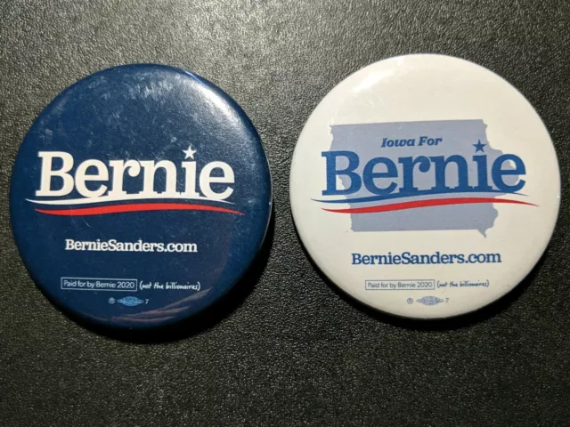 Bernie Sanders Official Campaign Button Lot Of 2 Iowa For Bernie And Regular
