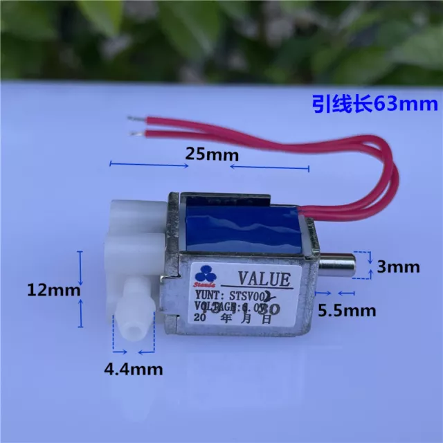 DC 3.7V 5V 6V Micro Mini Electric Solenoid Valve Normally Open Air Flow Control