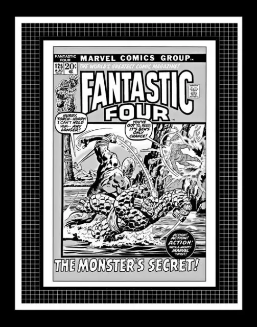 John Buscema Fantastic Four #125 Rare Production Art Cover Monotone