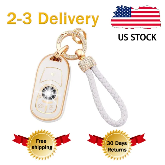 4 Buttons TPU Key Fob Cover Keychain for Buick Envision Encore Regal Lacrosse