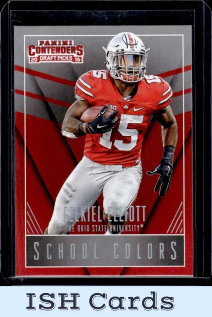 2016 Panini Contenders Draft Picks Ezekiel Elliott School Colors #5 Buckeyes