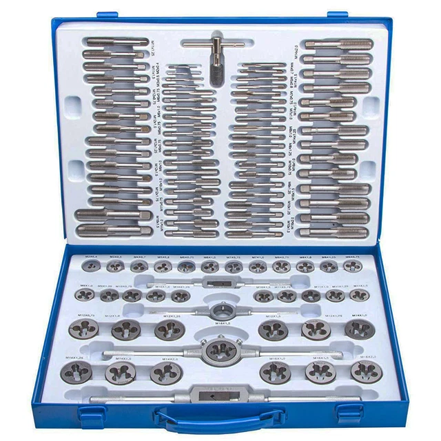 5-teiliges Metrisches Gewindebohrer-Set – M4 X 0,7, HSS, Blaue Beschichtung, 1/4" Sechskant Für Metall & Holz
