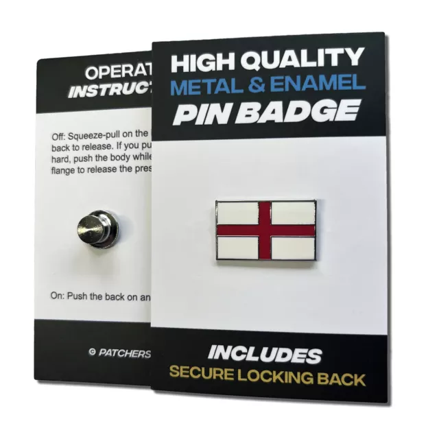 England Flag Metal & Hard Enamel Pin Badge with Secure Locking Back