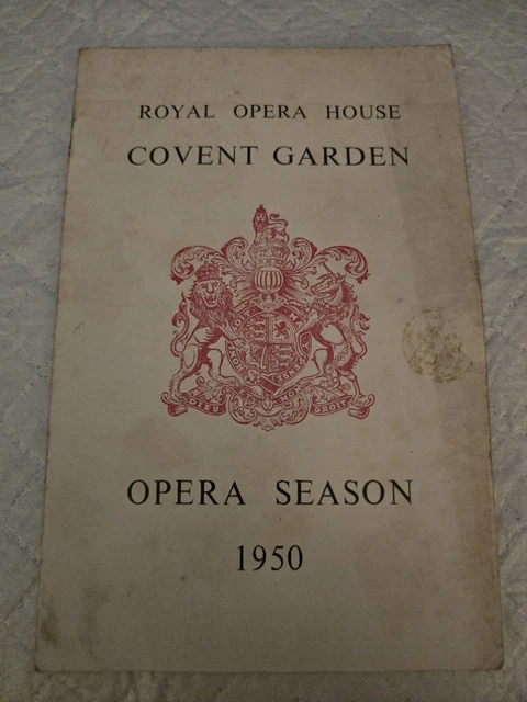 ROYAL OPERA HOUSE Covent Garden 1950 ‘Il Trovatore’ Programme Verdi ...