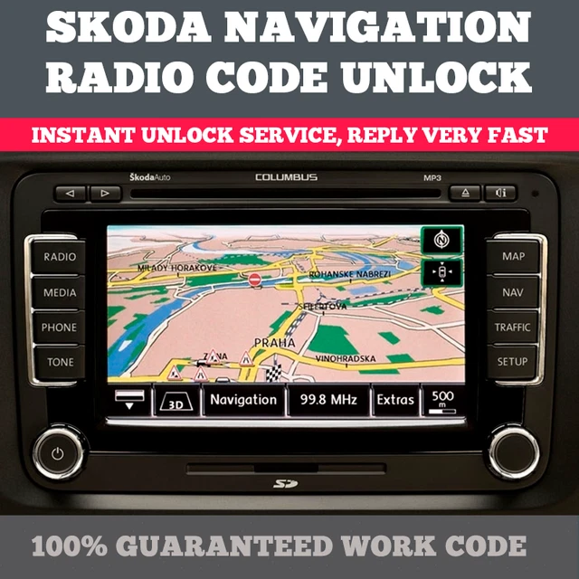 SKODA NAVIGATION RADIO Code Stereo Codes Symphony Columbus Unlock