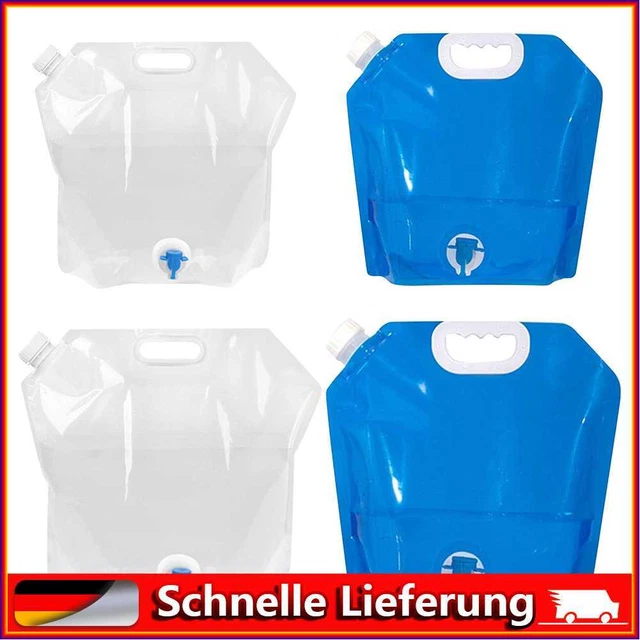4 piezas bolsa de agua plegable recipiente portabebidas para acampar al aire libre
