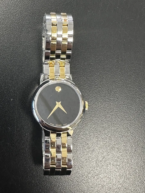 Movado Veturi Quartz Black Museum Dial Two-tone Ladies Watch 0607419 Unworn