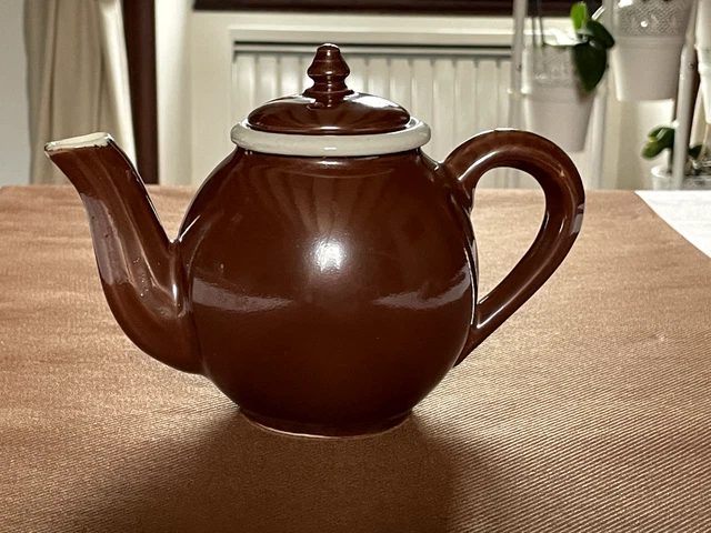 Théière En Grès Céramique Marron – Vintage Ancien – Déco Rétro