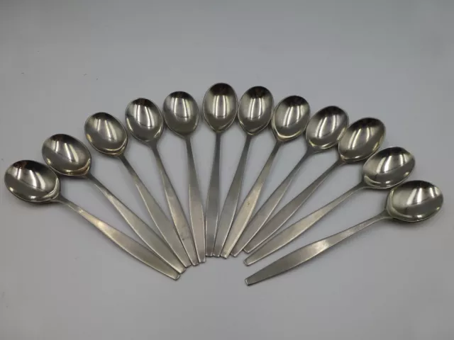 Vintage Set of 12 SOLA KLM Royal Dutch Airlines Stainless Demitasse Spoons