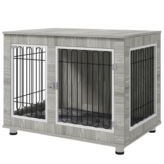 Cuccia per cani da interno con cuscino morbido, doppia porta per cani di grossa taglia, 106x74x