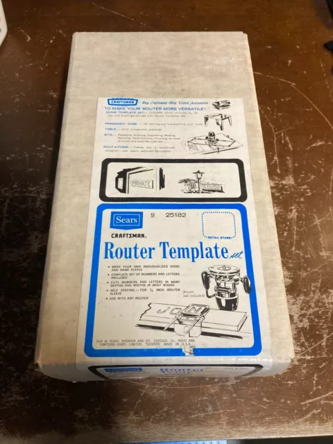 NOS VINTAGE SEARS Craftsman Router Template Set 9-25182 Letters Numbers USA  NIB £43.03 - PicClick UK