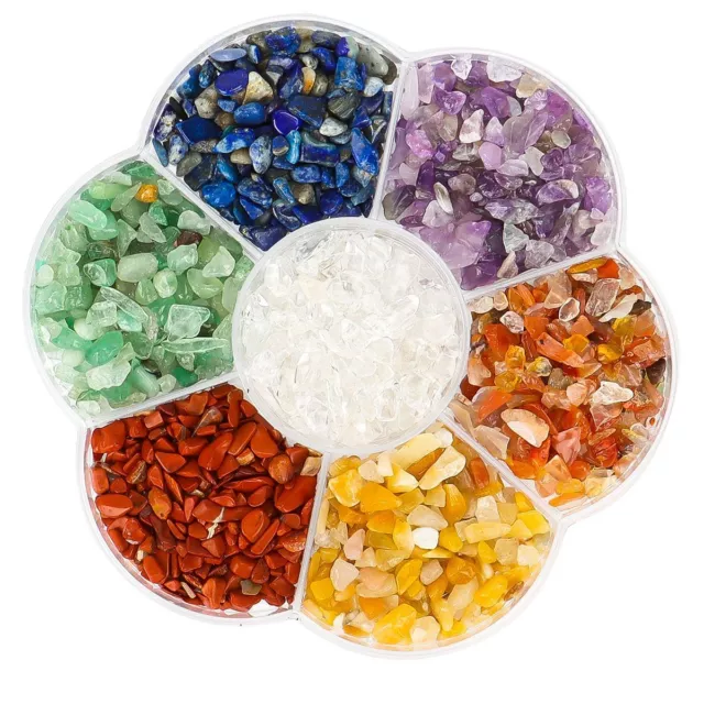 7PCS Chakra Stones Crystal Reiki Healing Energy Palm Natural Gemstone Quartz