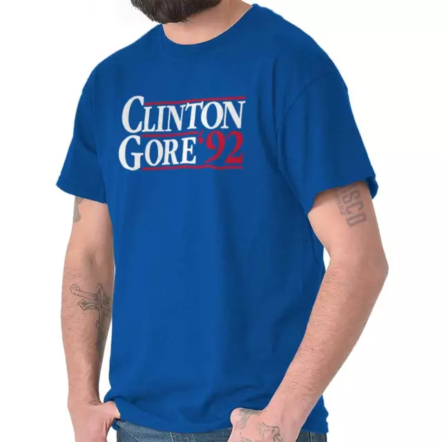 Bill Clinton Gore Political Presidential Gift Womens or Mens Crewneck T Shirt Te