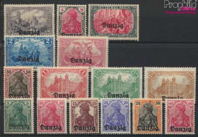 Briefmarken Danzig 1920 Mi 1-15 mit Falz (9959059