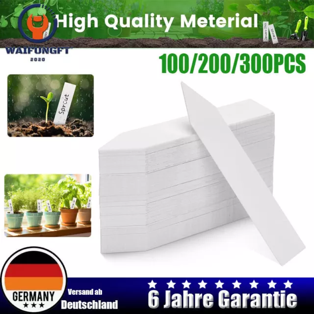 Pflanzschilder Weiß Pflanzenstecker Kunststoff Gartenschilder wasserdicht 10x2CM