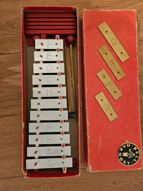 Glockenspiel Metallophon mit 15 Klangplatten incl. Cis, Fis, B und Cis