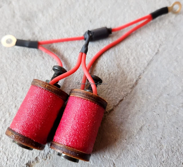 Máquina de tatuaje de 1,25" 8-32 bobinas lavadora de madera cubiertas y cables rojos neón hechos a mano