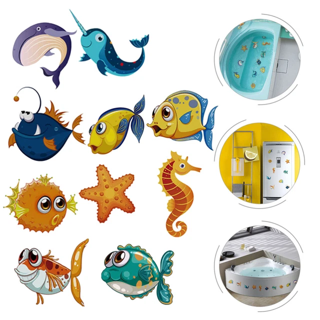 Pegatinas que no son de bañera pegatinas impermeables animales marinos pegatinas de bañera PVC