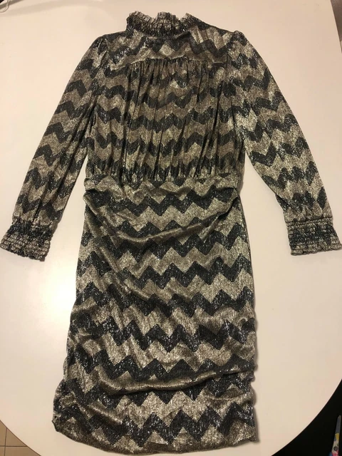 BASH SUPERBE ROBE DE soiree lurex avec sa combinaison noire taille