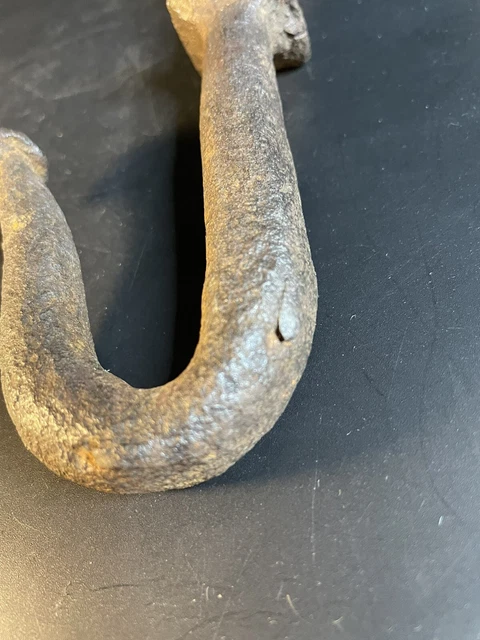 Antique Conestoga Covered Wagon Chain Hook Hand Forged Wrought Iron 9.75” 11