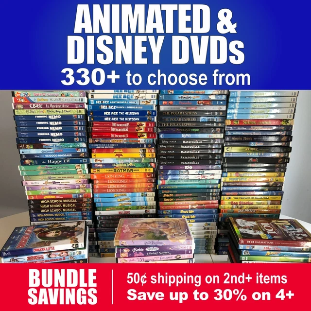 ANIMATED &  DISNEY DVDS (Listing 1 of 2)   **BUNDLE & SHIPPING DISCOUNTS**