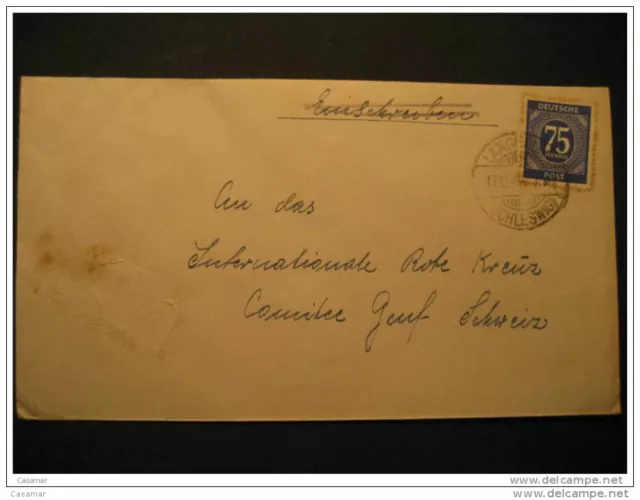 Deutsche Post Allied Besetzung Schleswig Holstein To Switzerland Rote Kreuz Red