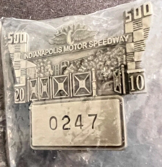 2010 Indy 500 Pit Pass Badge Pin Silver #0247 Main Gate 1962 NIP