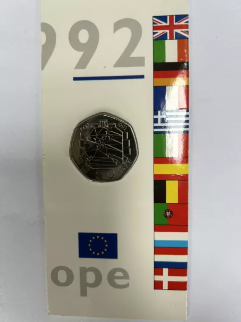 1992 1993 Dual Date EEC European Union 50p Fifty Pence Coin Uncirculated