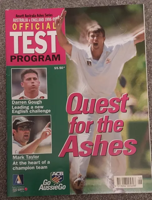 Official Ashes Test Series Programme: Australia v England 1998-99