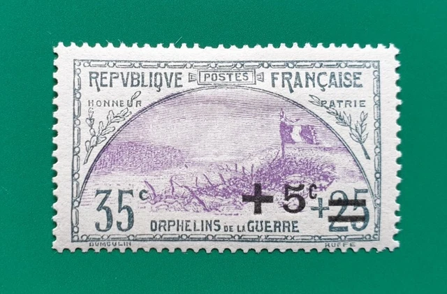 FRANCE 1922 MINT WAR ORPHAN FUND SURCHARGE 5c ON 35c+25c SG292 MINT HINGED
